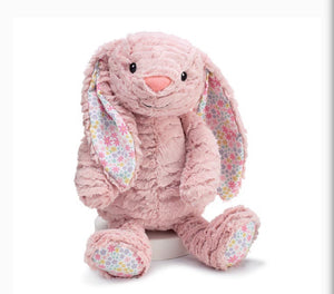 Pink plush floral bunny ears bunny