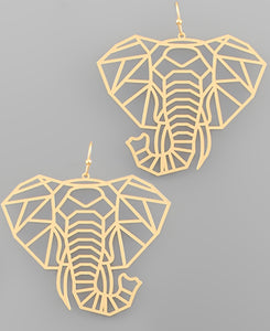 Gold elephant earrings- light weight