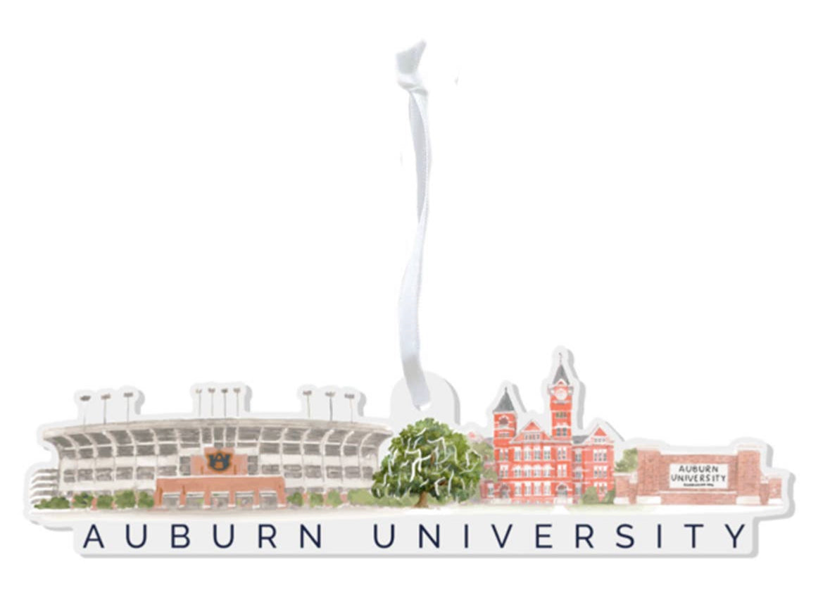Acrylic auburn university ornament