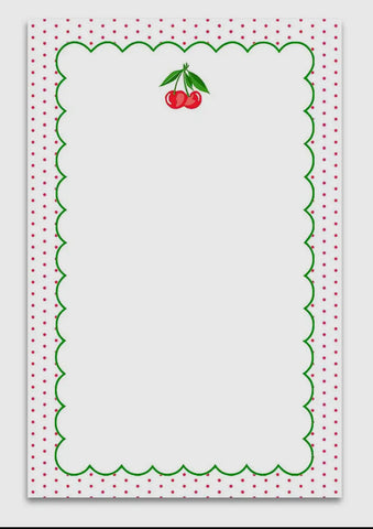Dotted cherry notepad