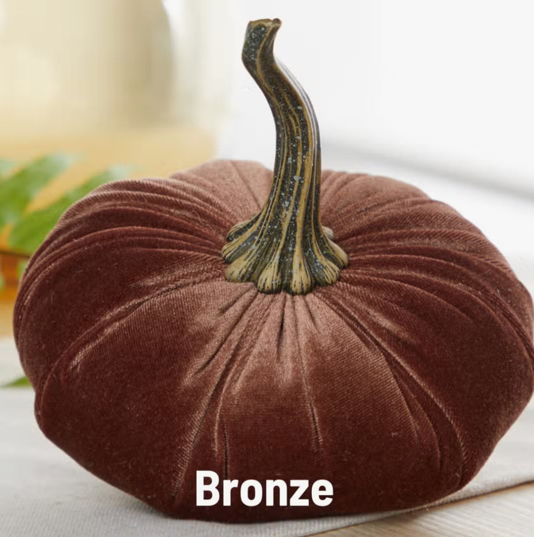 Large Bronze Velvet Pumpkin
