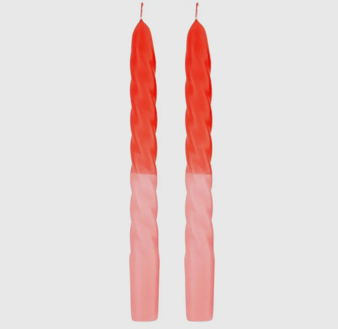 Red/pink tapered candles- set of 2