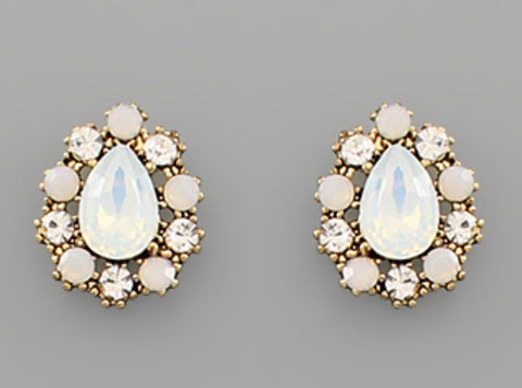 White vintage stud earrings