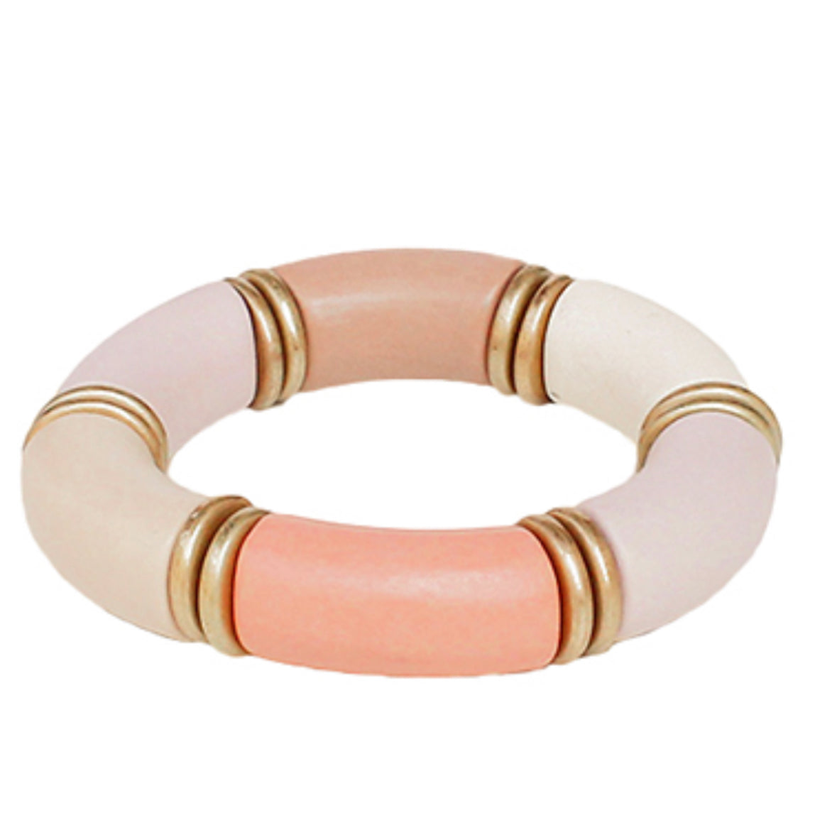 Wooden pink/natural bangle