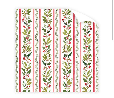 Holly vine wrapping paper roll