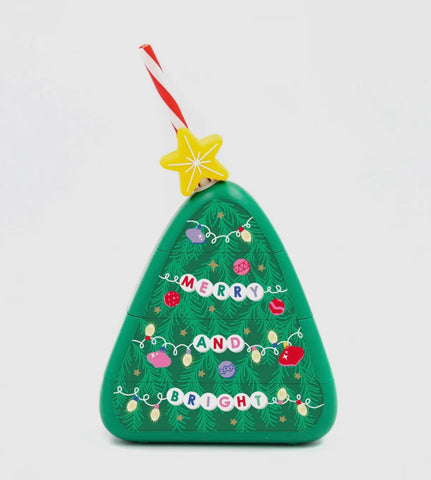 Merry Christmas green tree plastic cup