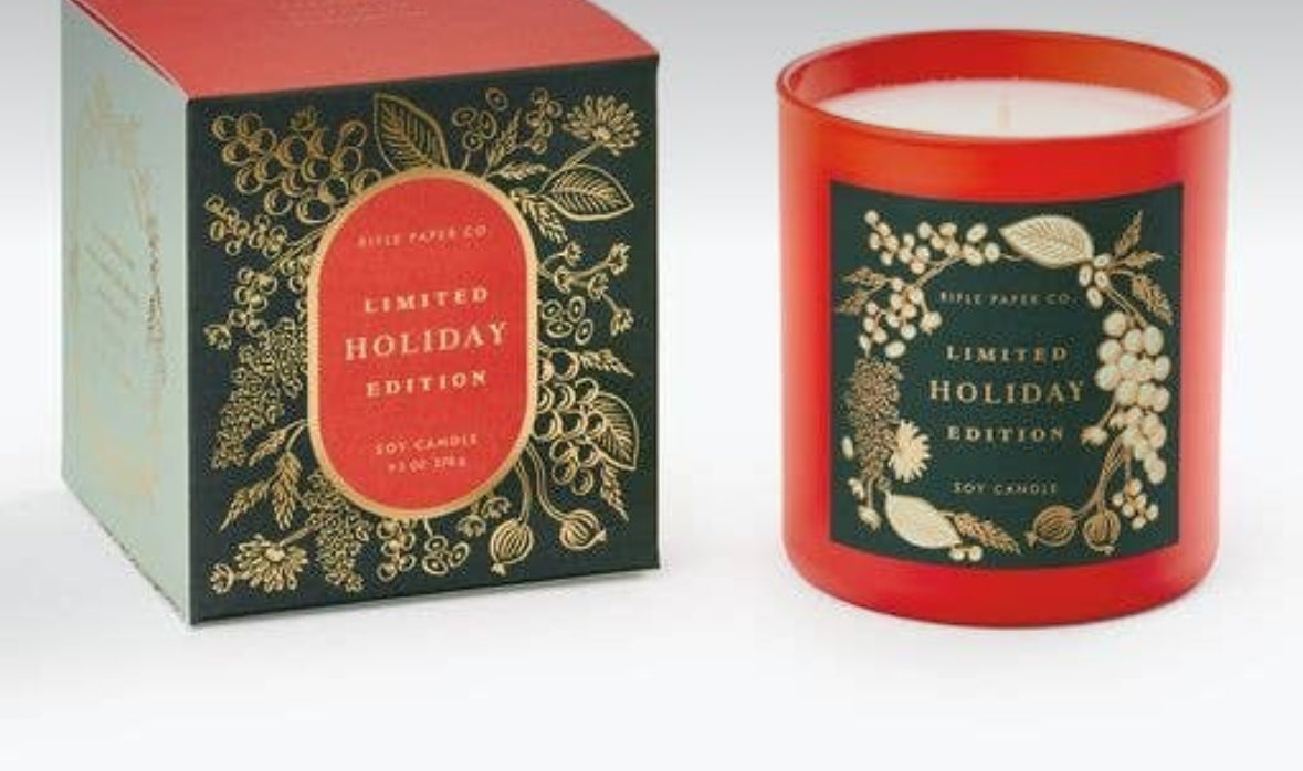 Rifle paper holiday candle