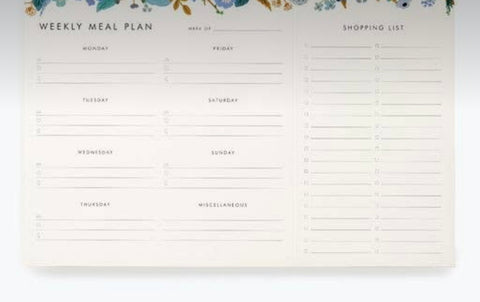 Rifle paper Garden party meal planner