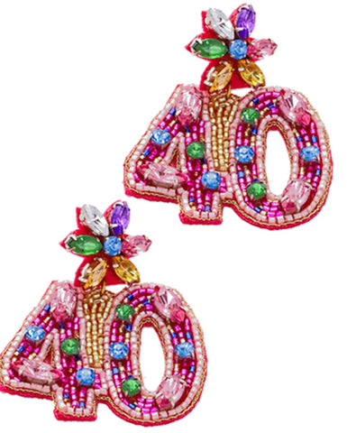 40 pink bday earrings