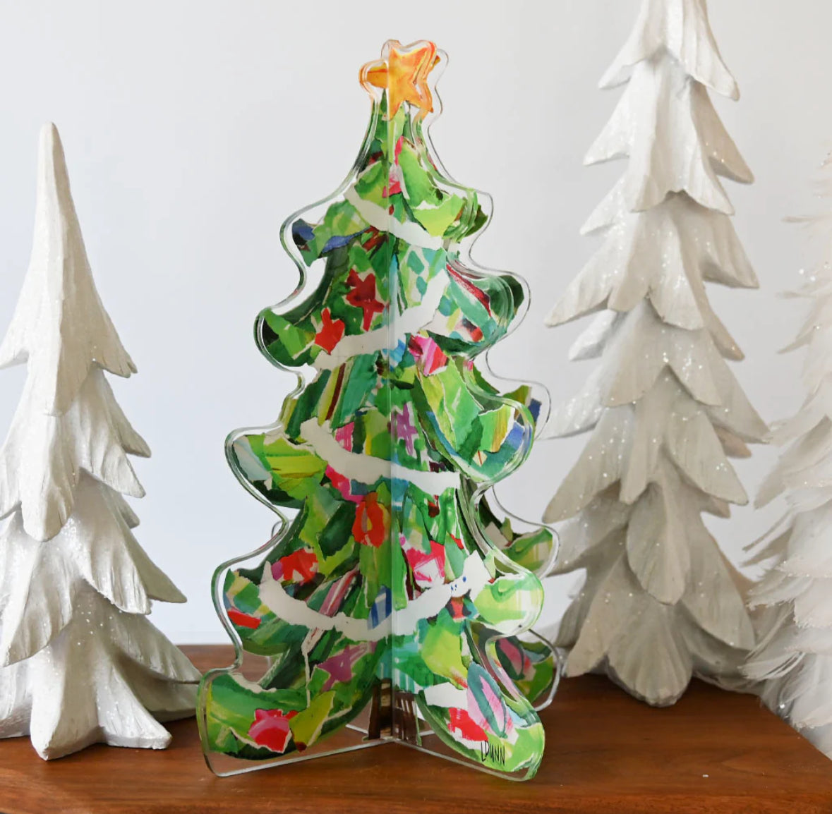3D acrylic green Lauren Dunn large Christmas tree