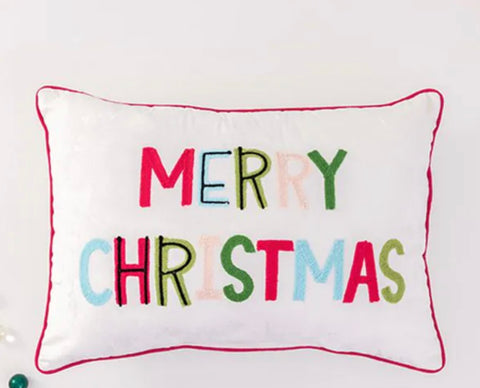 Merry Christmas embroidery pillow