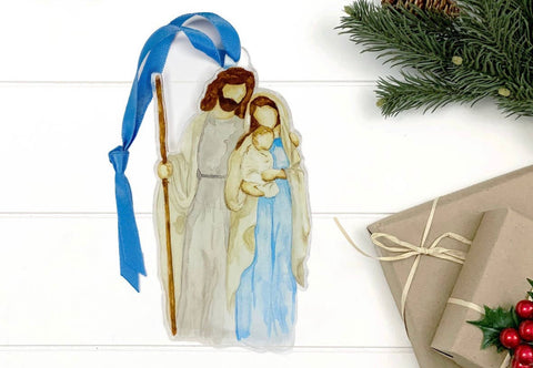 Acrylic nativity manger ornament