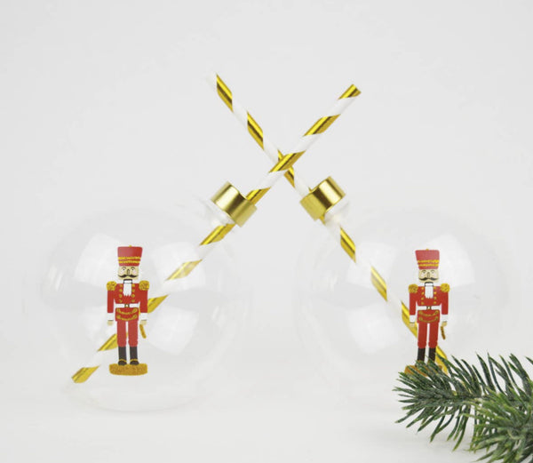Nutcracker ornament drinking glasses