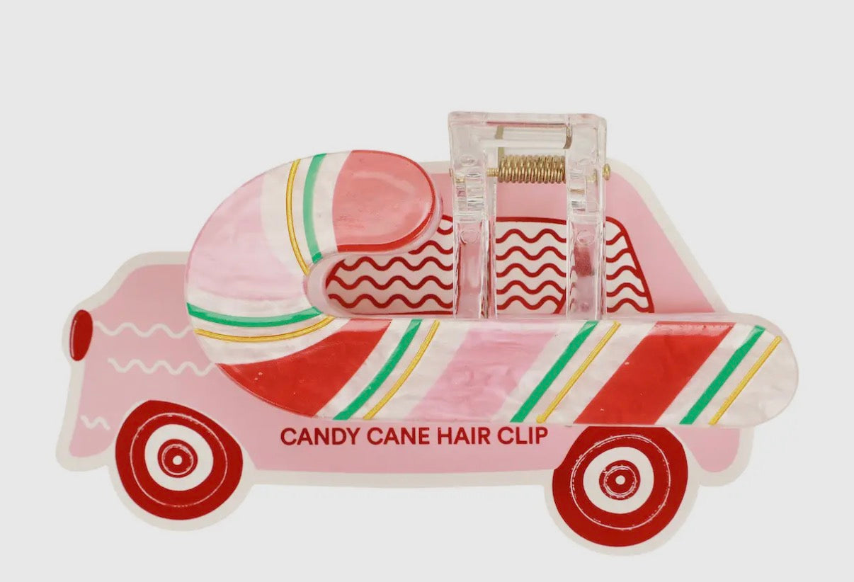 Candy cane holiday claw clip