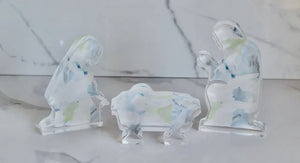 Acrylic nativity blue/white