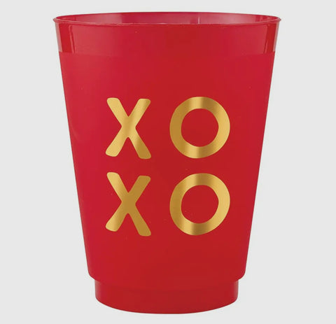 Xoxo red frosted cups