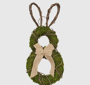 Natural green bunny door hanger 9.5x20