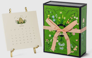 Easle with monthly desk calendar 2025