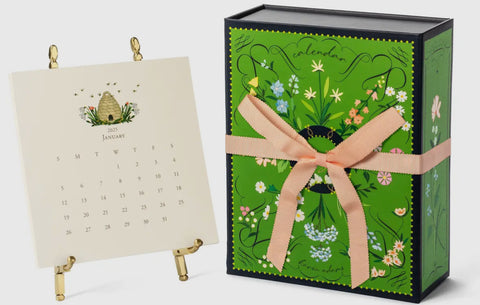 Easle with monthly desk calendar 2025