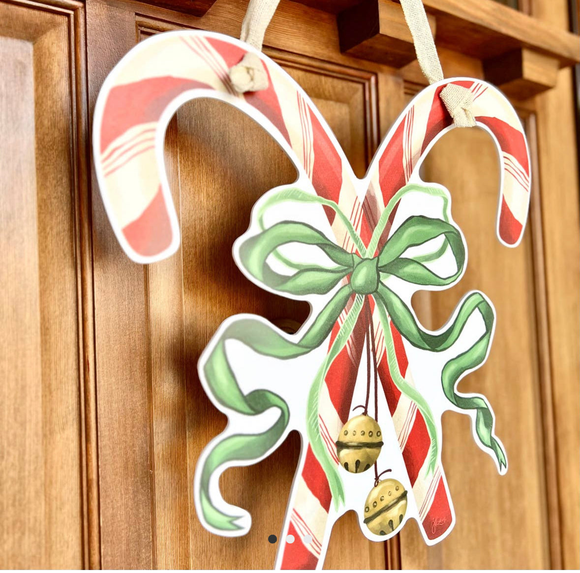 Crossed candy cane door hangers