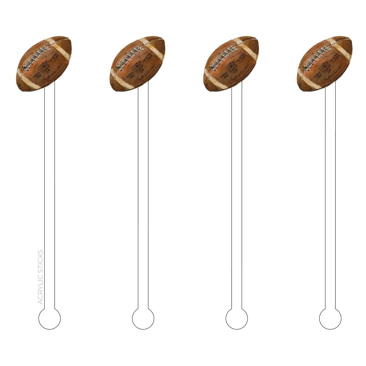 Vintage Football Acrylic Stir Sticks