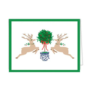 Reindeer Topiary Christmas Card Set