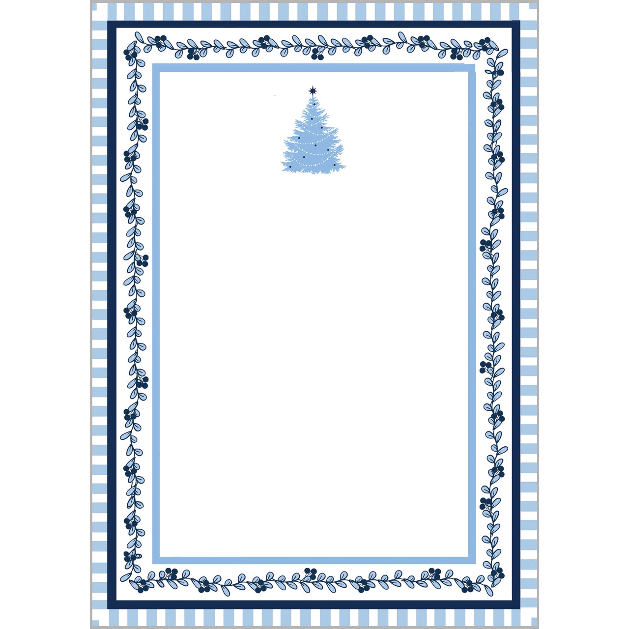 Blue Christmas Tree Notepad