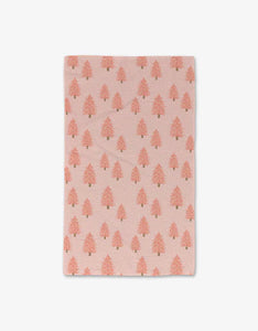 Pink Christmas Geometry Tea Towel