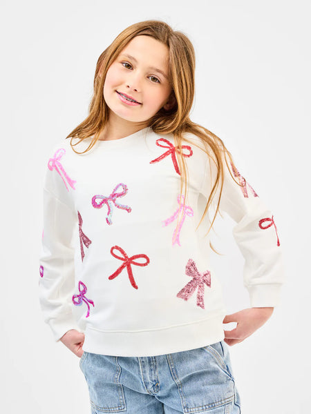 Kids Bows Sequin Sweatshirt