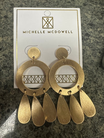 Gold round Michelle McDowell earrings