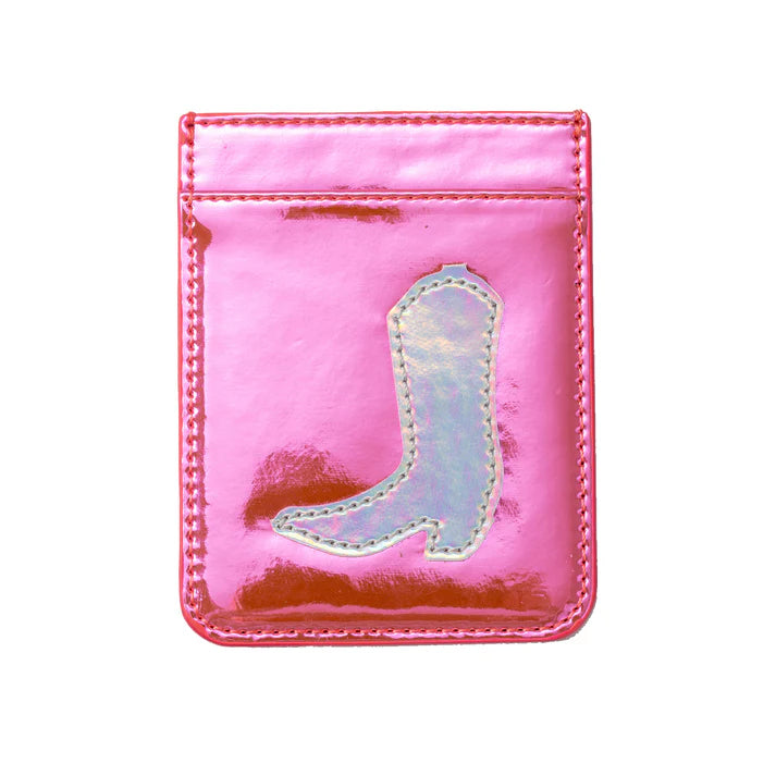 Iridescent Pink Boot Phone Wallet