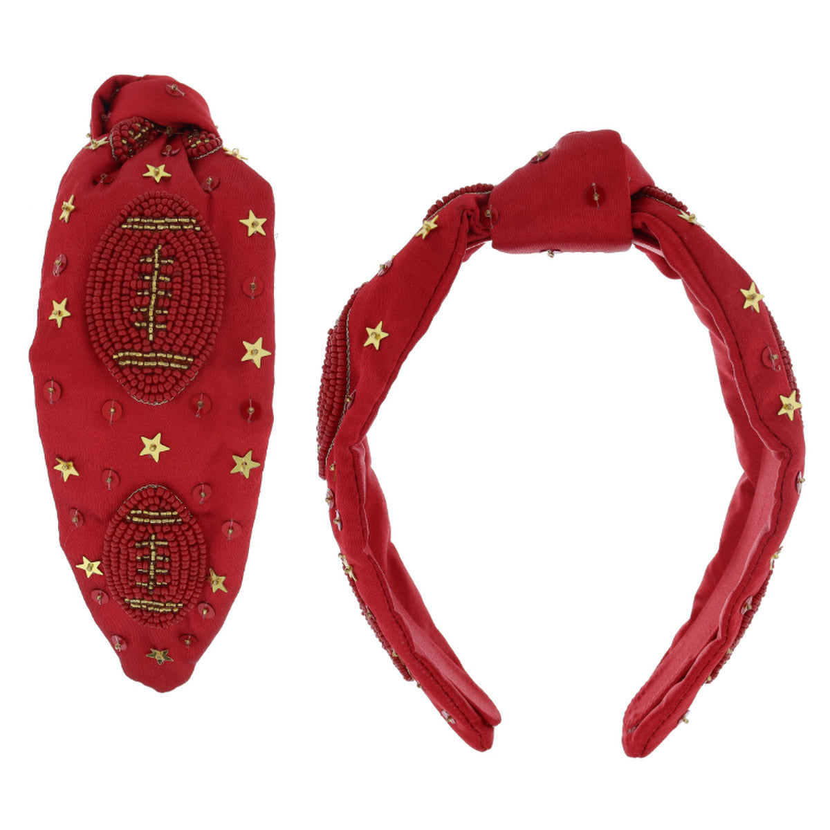 Red Sequined Football Headband