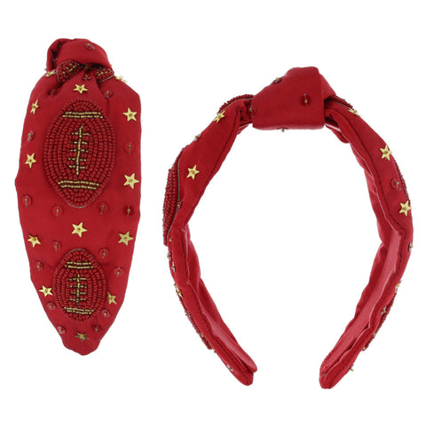 Red Sequined Football Headband