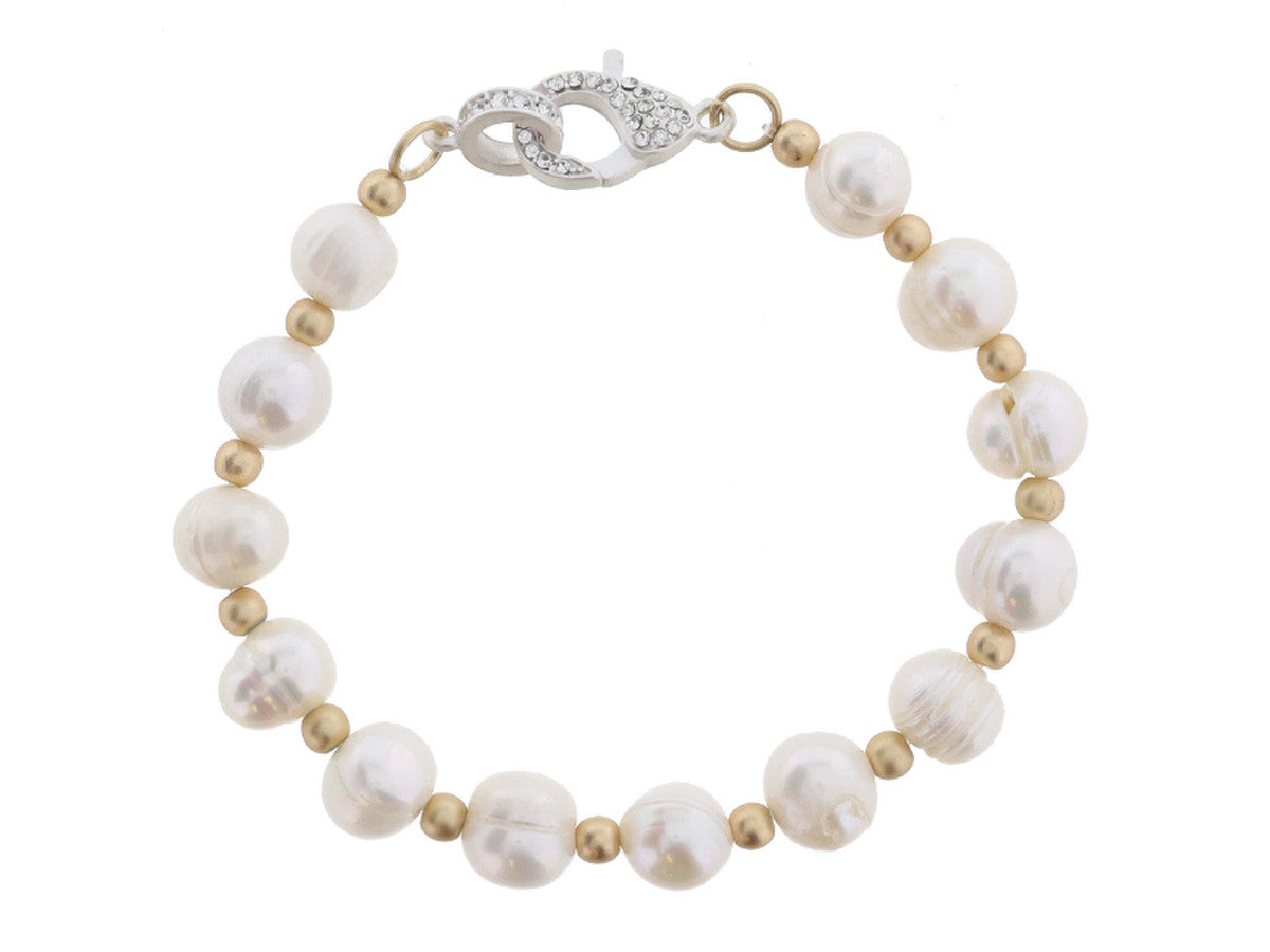 Clear Crystal Embellished Silver Lobster Claw Bracelet, .5" Icon Jane Marie