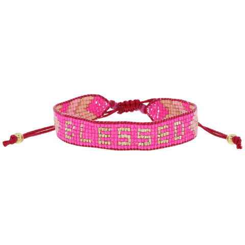 Pink Blessed Beaded Bracelet