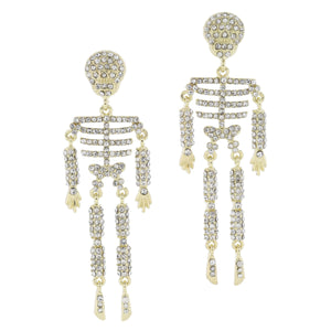 Crystal Embellished Skeleton Earrings