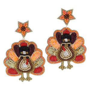 Beaded Turkey Earrings