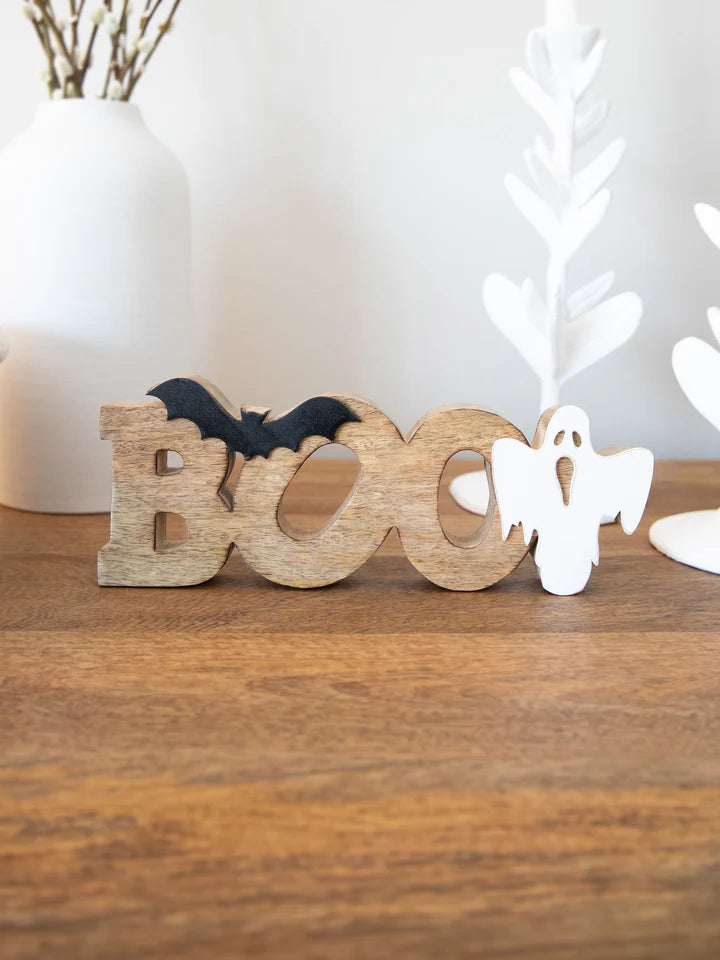 Wooden Boo Decor