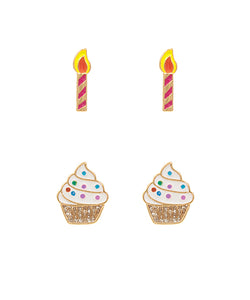 Candle & Cupcake Earrings Set