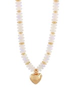 Beaded Puffy Heart Necklace