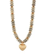 Beaded Puffy Heart Necklace