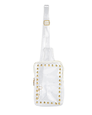 Clear Game Day Purse with Gold Studs