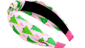 Pink with Green Trees Headband
