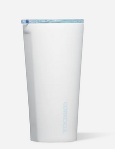 Corkcicle 16 oz. Pure Taste Tumbler-Ceramic White/Powder Blue