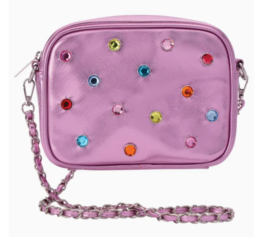 Pink Metallic Gem Crossbody