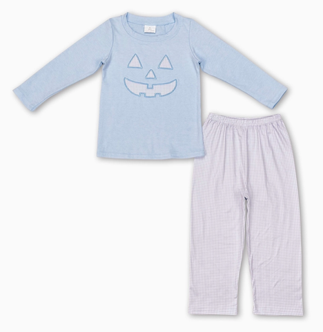 Boys' Blue Gingham Jack-'O-Lantern Set
