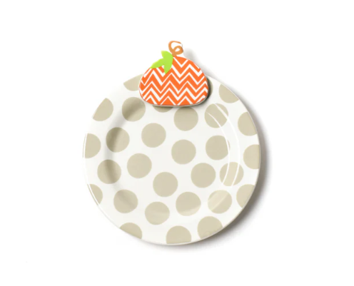 Happy Everything Chevron Pumpkin Plate