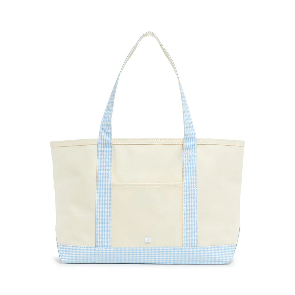 Medium Coated Tote- Gingham Mist
