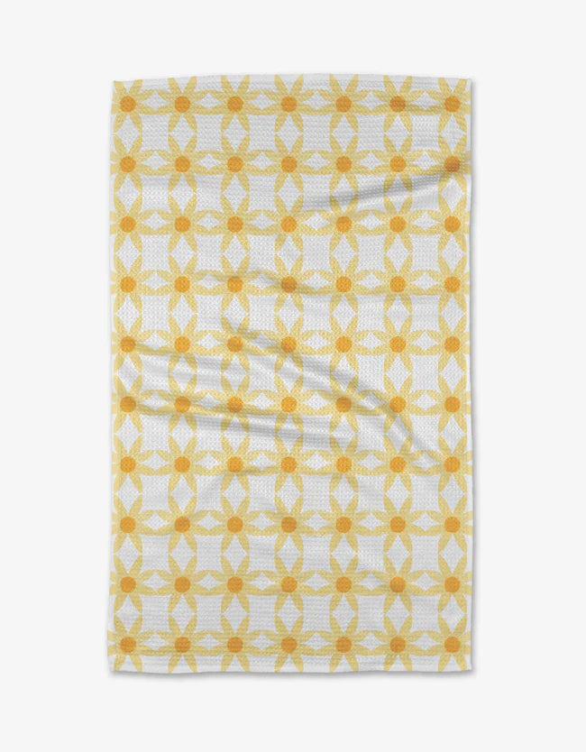 Geometry Daisies Tea Towel