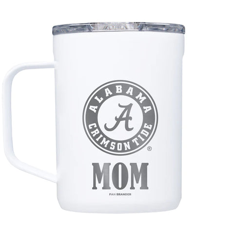 White Alabama Mom Engraved Corkcicle Mug